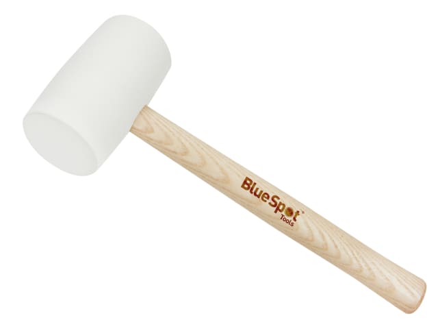 BlueSpot Tools 454g White Rubber Mallet with Wooden Handle for DIY & Trade