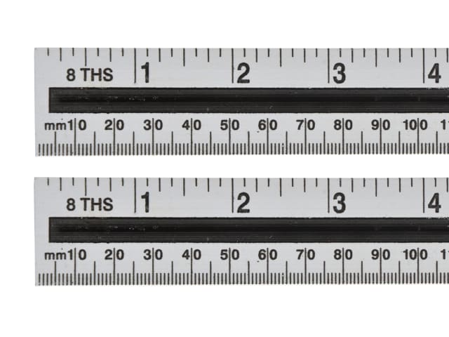 BlueSpot Tools Aluminium Ruler 150mm 6in Metric Imperial Graduations