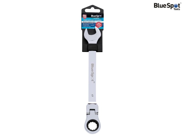 BlueSpot 17mm Flexible Head Ratchet Spanner 180° Chrome Vanadium Steel