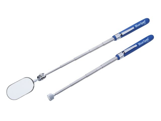 BlueSpot Tools 2 Piece Inspection Mirror and Pickup Tool Set Telescopic