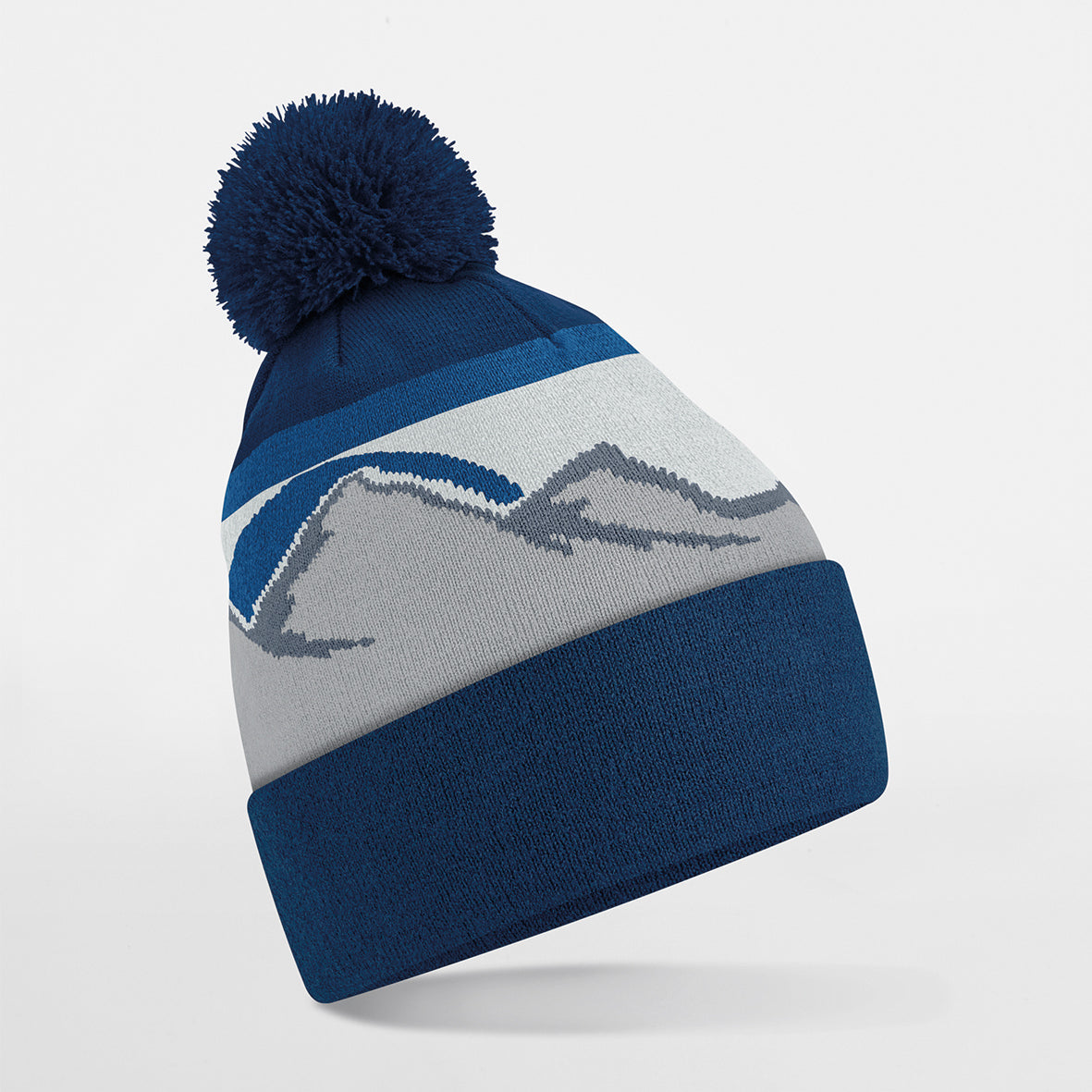 Beechfield Mountain Peaks Pom Pom Beanie 100% Recycled Polyester Outdoor Hat