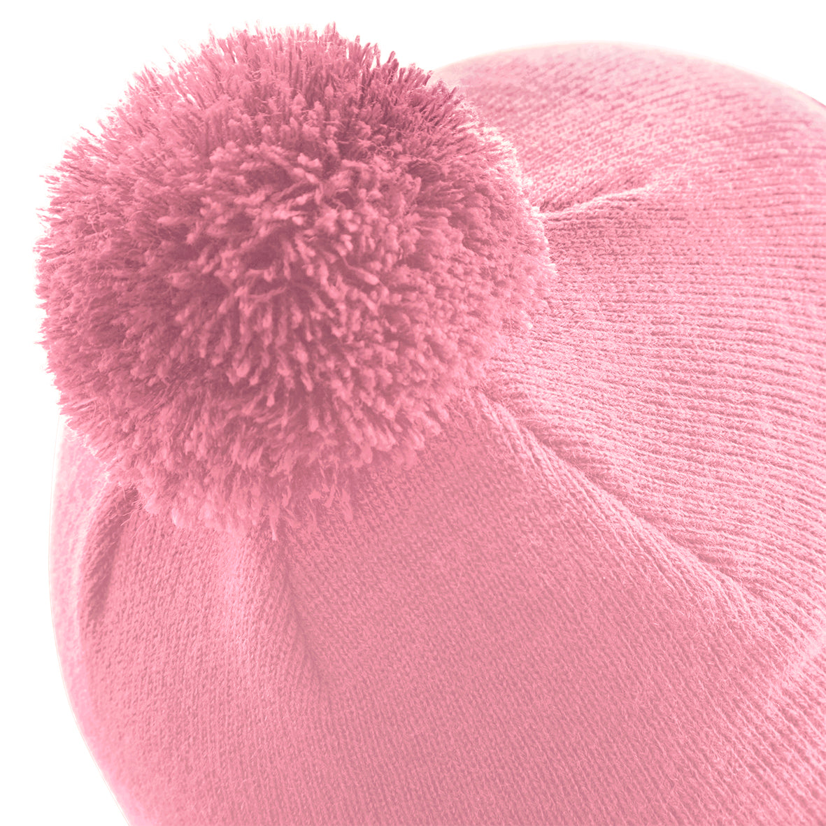 Beechfield Junior Pom Pom Beanie Hat Soft Touch Acrylic Double Layer Knit