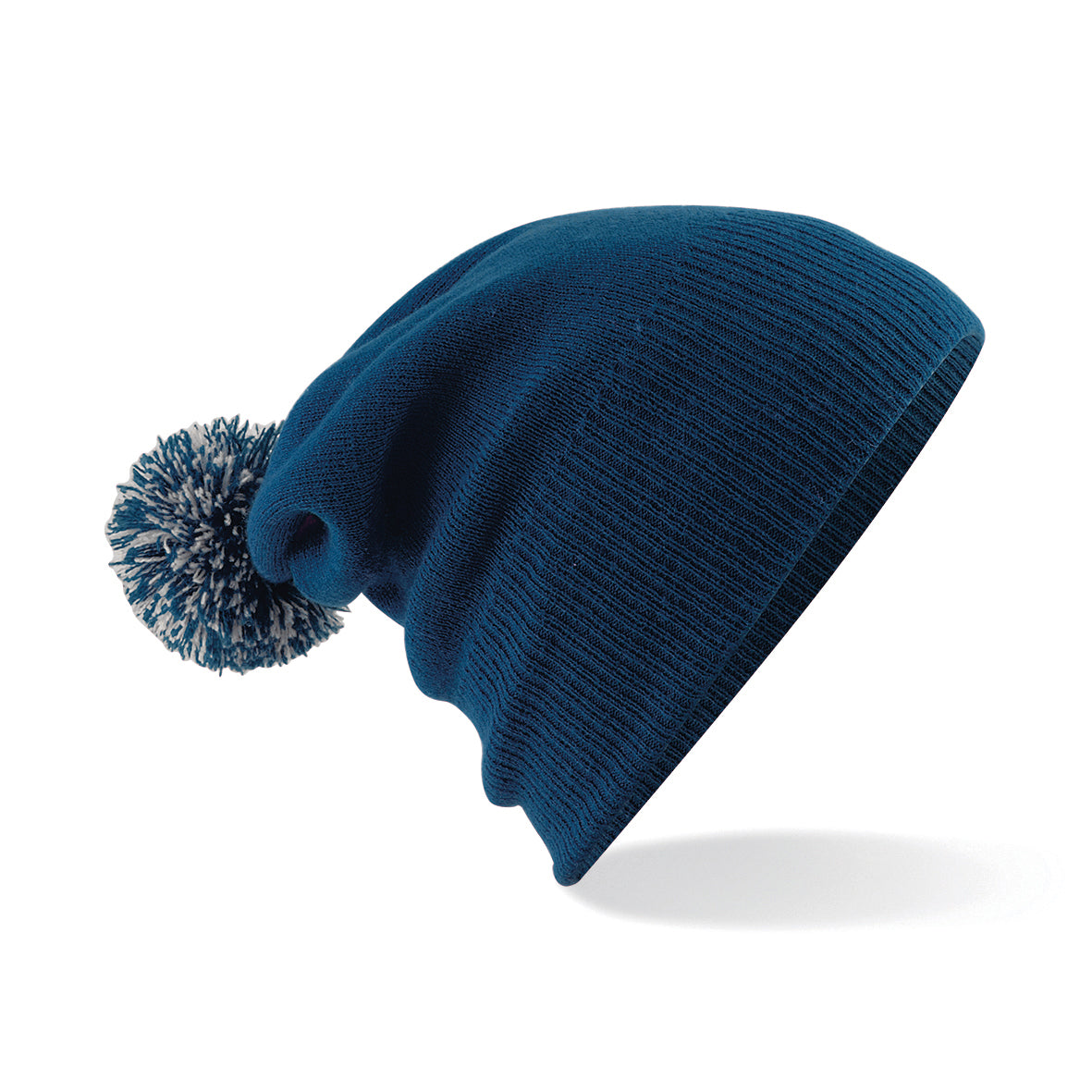 Beechfield Junior Snowstar Beanie Two-Tone Pom Pom Cuffed Slouch Knit Hat