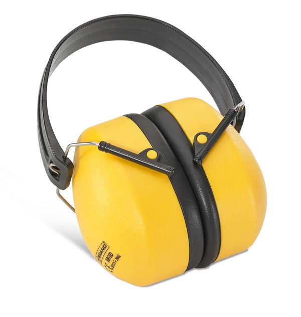 Beeswift Folding Ear Defenders Yellow Adjustable Headband SNR 30.4dB EN352-1