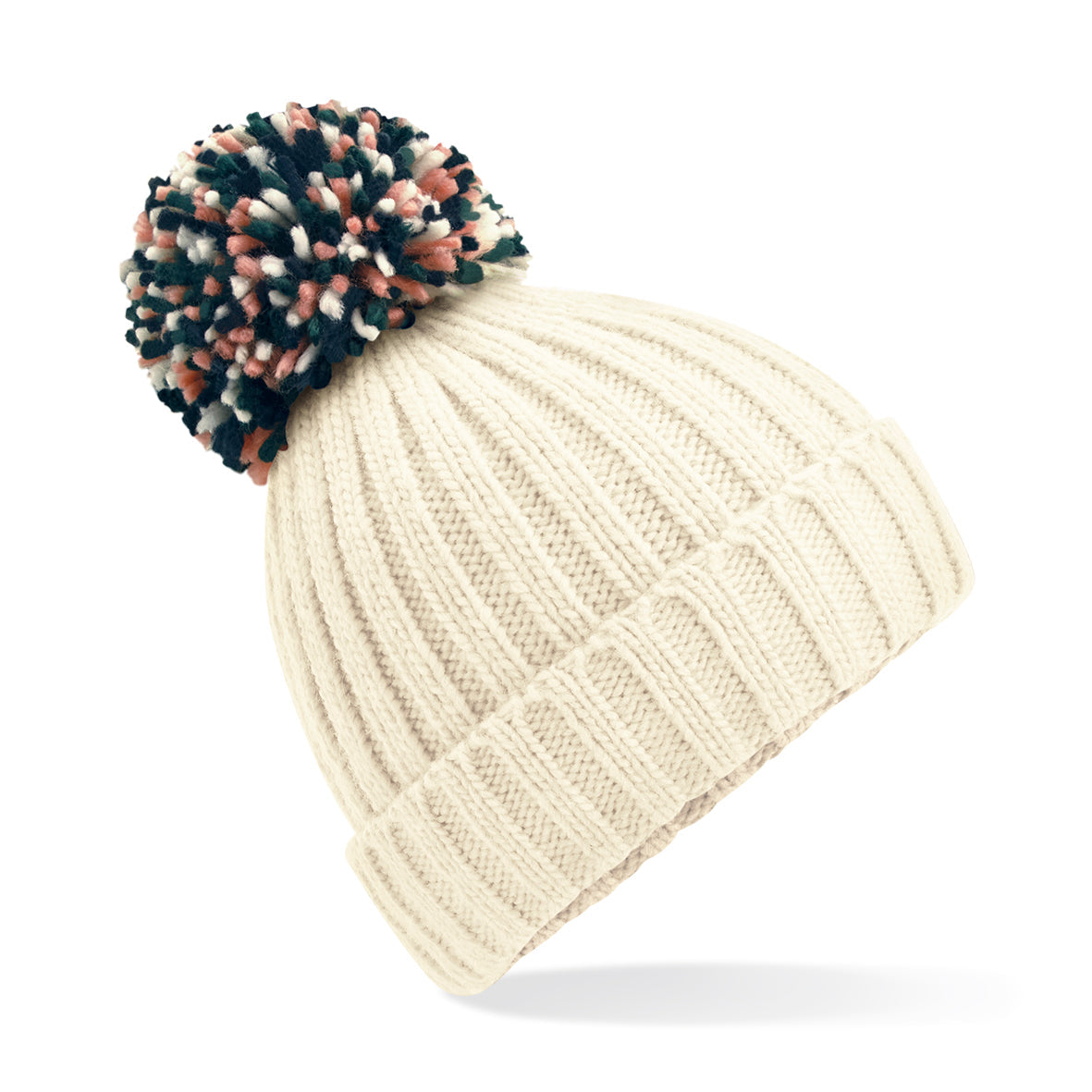 Beechfield Hygge Beanie Heavyweight Cuffed Knit with Shearling Lining & Pom Pom