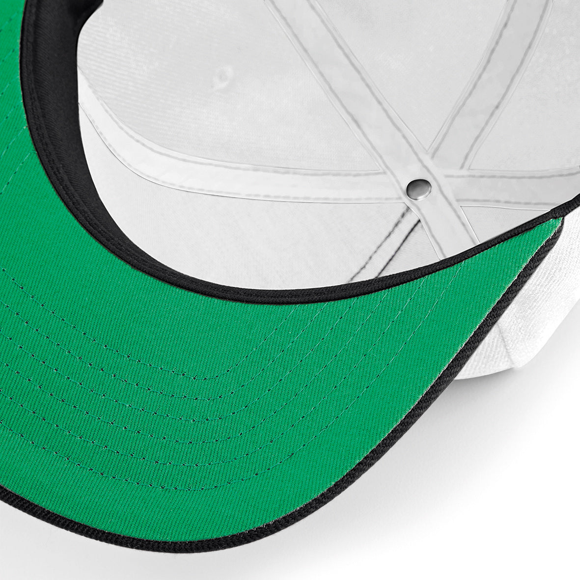 Beechfield Original Flat Peak Snapback Cap Green Underpeak Retro Style