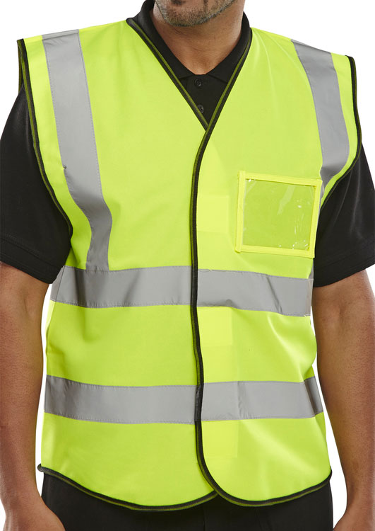Beeswift Hi Viz ID Vest EN20471 Class 2 Reflective Safety Vest M-4XL