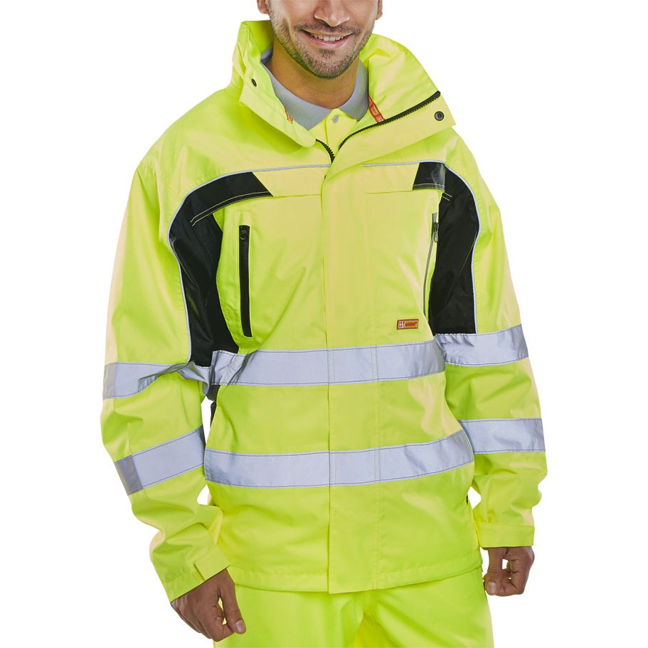 Beeswift Hi-Vis Jacket Waterproof Breathable Class 3 Reflective Safety Wear