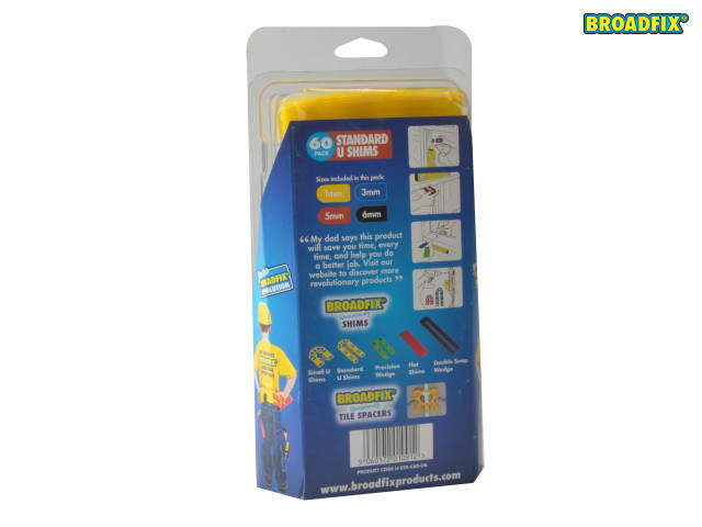 Broadfix U-Shim Mixed Pack of 60 - Waterproof, Recycled, Colour Coded