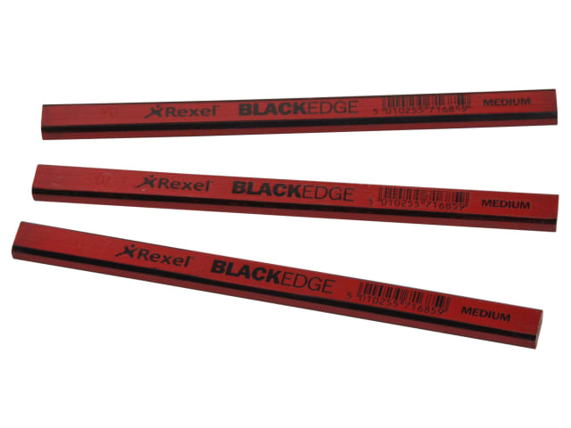Blackedge Red Carpenter's Pencils Medium 12 Pack Ideal for General Carpentry