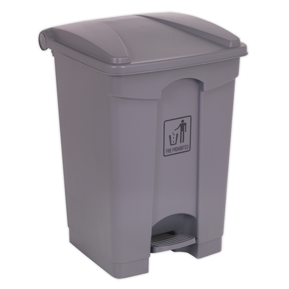 Sealey 45L Plastic Pedal Bin Square Design Hands-Free Operation Carry Handle