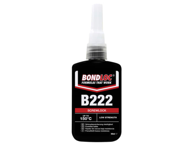 Bondloc B222 Low Strength Threadlocker 50ml Anaerobic Screwlock Vibration Proof