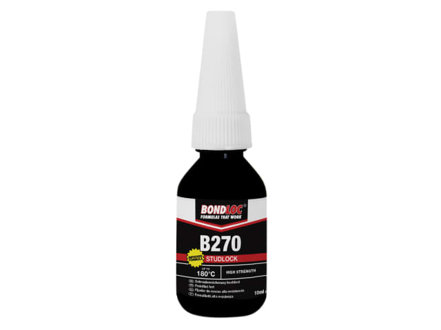 Bondloc B270 Studlock High Strength Threadlocker 10ml Permanent Adhesive Green