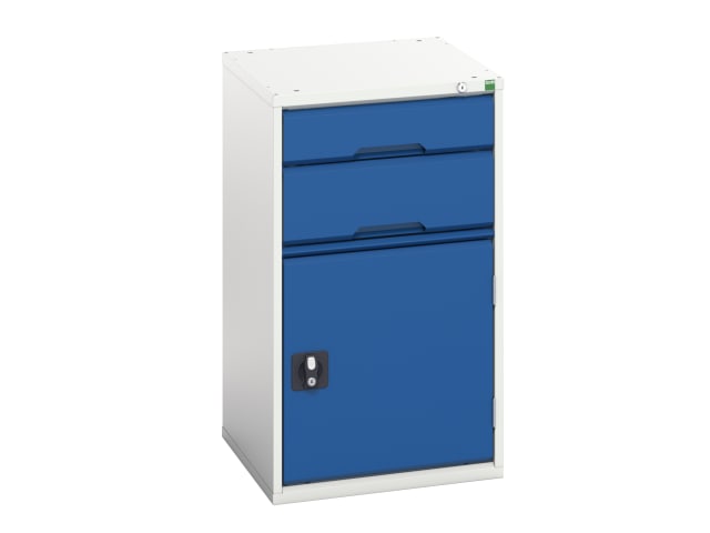 Bott Verso 2 Drawer-Door Cabinet 525mm Steel Storage Unit Light Grey/Blue