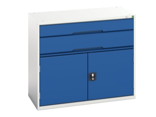 Bott Verso 2 Drawer-Door Cabinet 1050mm Steel Storage Unit Light Grey/Blue