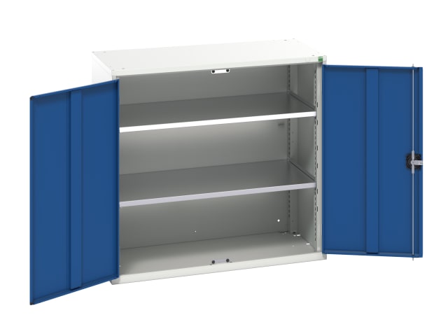 Bott Verso 2 Shelf Cupboard 1050mm Steel Storage Unit Light Grey Blue