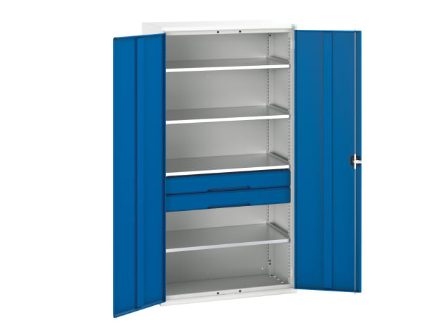 Bott Verso Cupboard 4 Shelves 2 Drawers Steel Storage Unit Light Grey/Blue