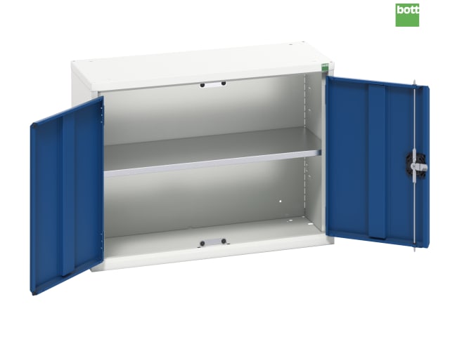 Bott Verso Economy Cupboard 1 Shelf 800mm Steel Wall Storage Light Grey/Blue