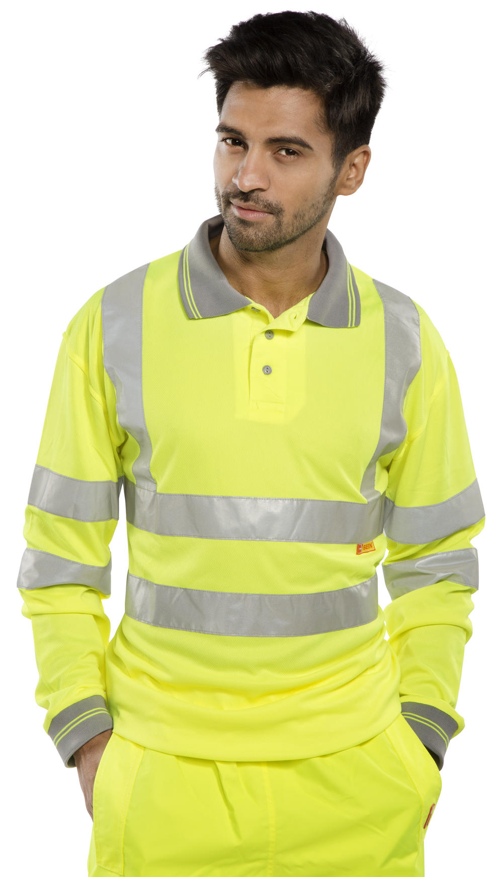 Beeswift Long Sleeve Polo Shirt Saturn Yellow High Visibility EN ISO20471Class 3