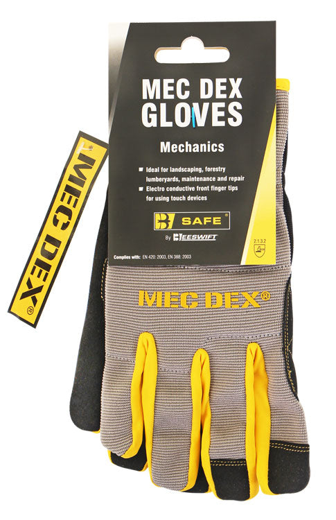 Bsafe Mec-Dex Passion Plus Grey Gloves with Touchscreen Tips - Multi-Purpose Use