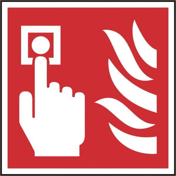 Bsafe Fire Alarm Call Point Symbol Sign Red Self Adhesive Vinyl 100x100mm