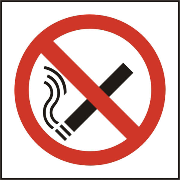 Bsafe No Smoking Symbol Sign Self Adhesive Vinyl 100x100mm Pack of 5