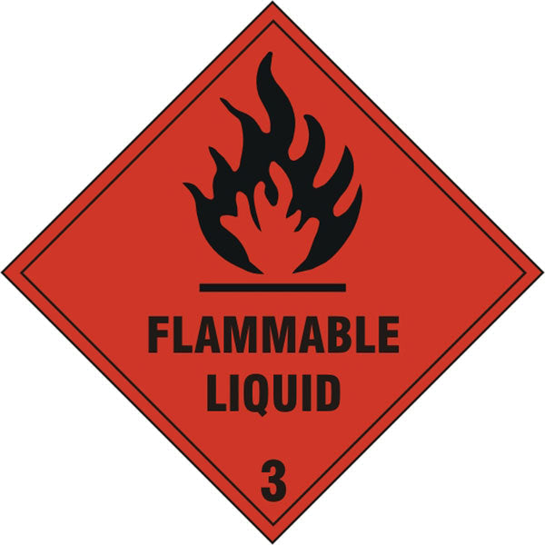 Bsafe Flammable Liquid Sign Self Adhesive Vinyl 200x200mm Pack of 5