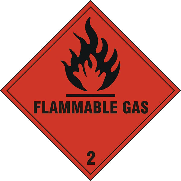 Bsafe Flammable Gas Sign Self Adhesive Vinyl 200x200mm Pack of 5