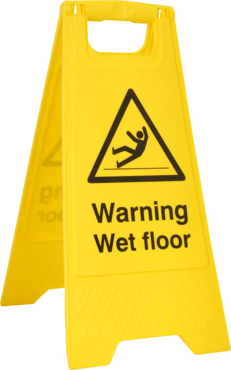 Bsafe Yellow Wet Floor A-Board Heavy Duty Polypropylene Double-Sided Sign