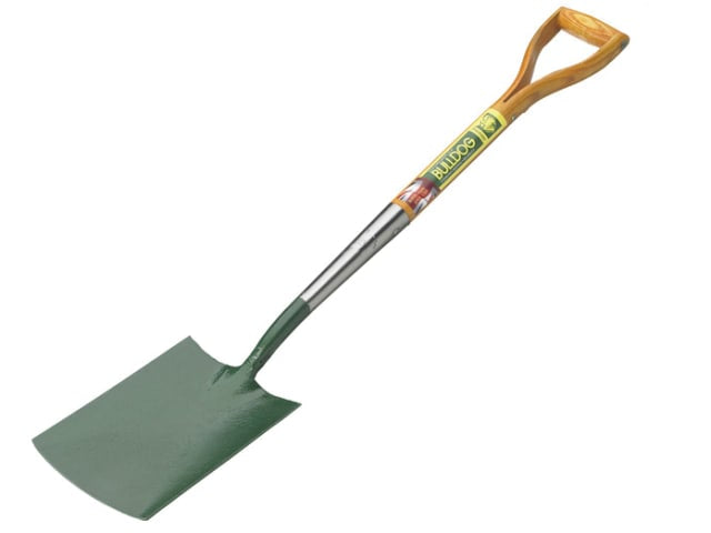 Bulldog Premier Wooden Handle Garden Spade Forged British Quality 28in D-Grip