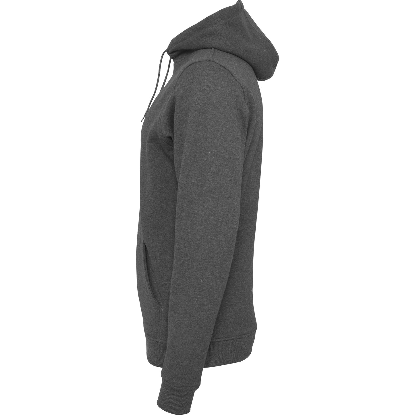 Build Your Brand Heavy Hoodie Charcoal Adjustable Hood Kangaroo Pocket