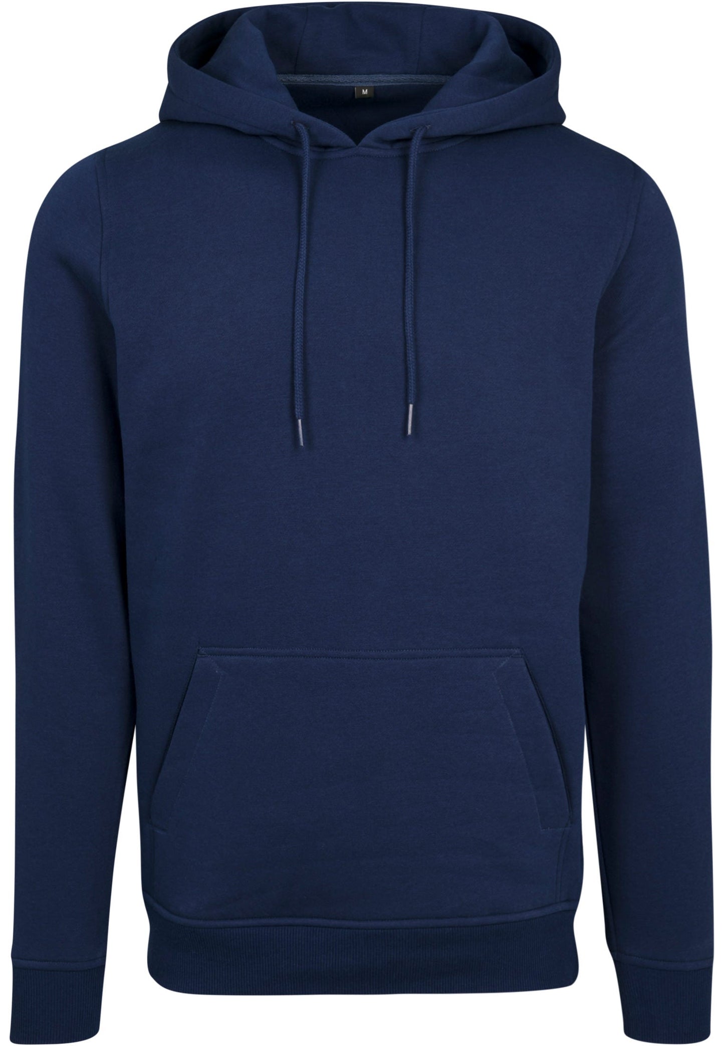Build Your Brand Heavy Hoodie Light Navy Adjustable Hood Kangaroo Pocket