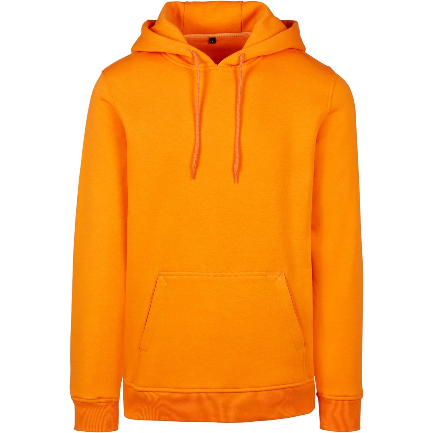 Build Your Brand Heavy Hoodie Paradise Orange Adjustable Hood Kangaroo Pocket