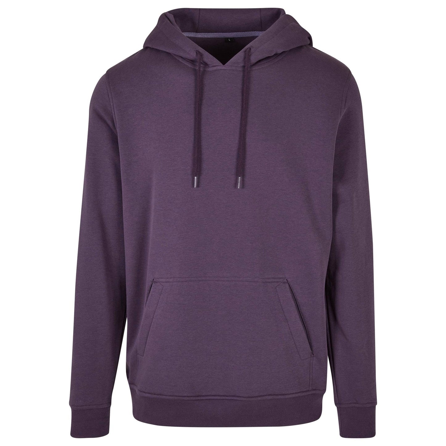 Build Your Brand Heavy Hoodie Purple Night Adjustable Hood Kangaroo Pocket