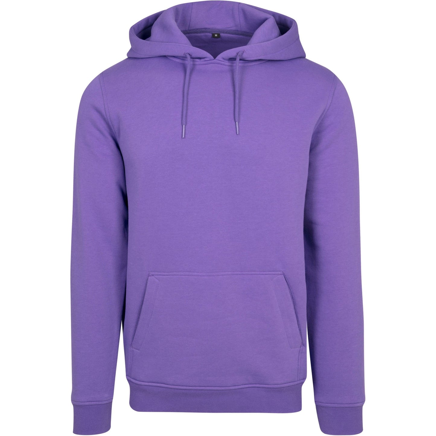 Build Your Brand Heavy Hoodie Ultra Violet Adjustable Hood Kangaroo Pocket