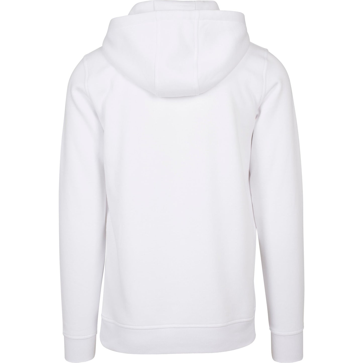 Build Your Brand Heavy Hoodie White Adjustable Hood Kangaroo Pocket FAMA