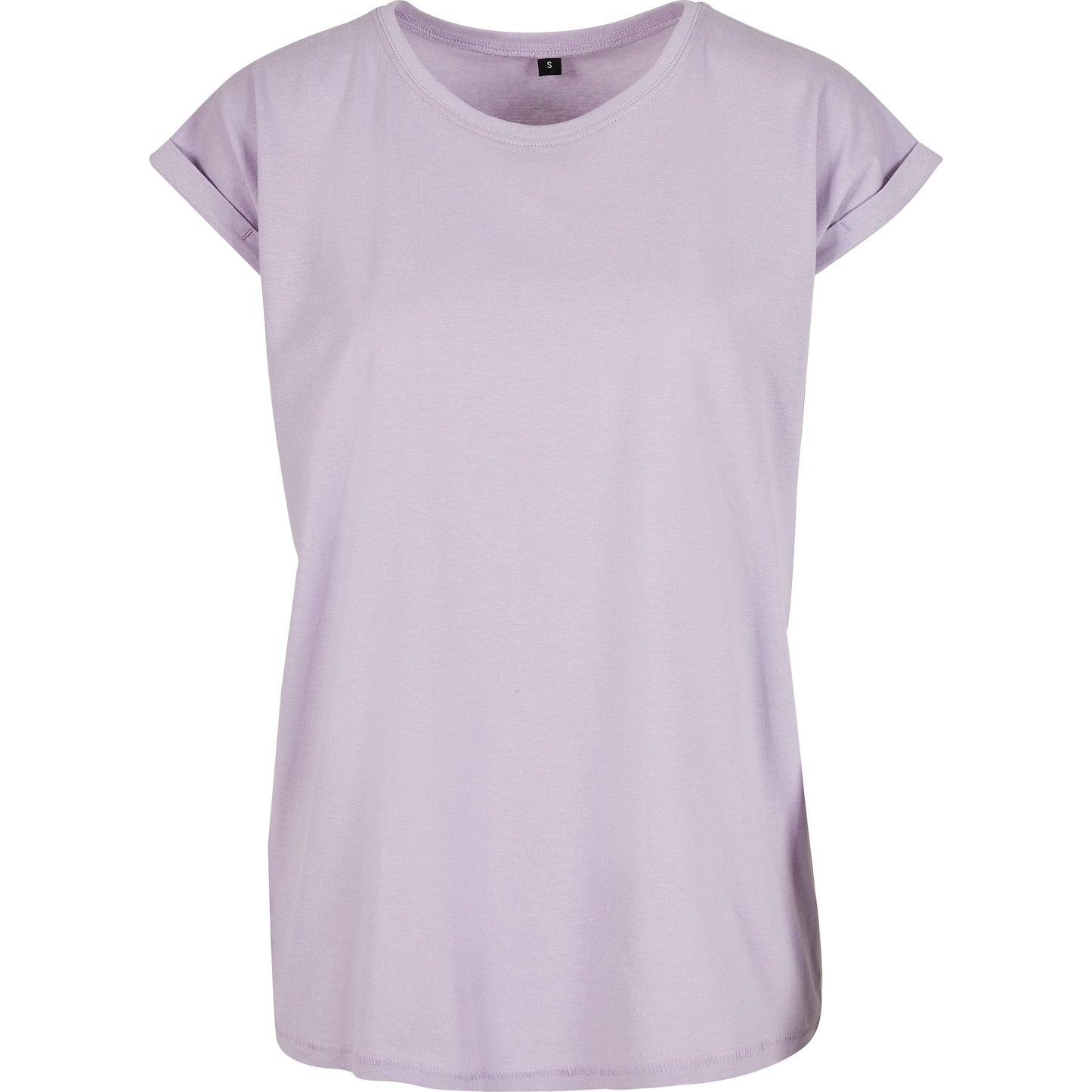 Build Your Brand Women's Extended Shoulder Tee Lilac Casual Basic Top