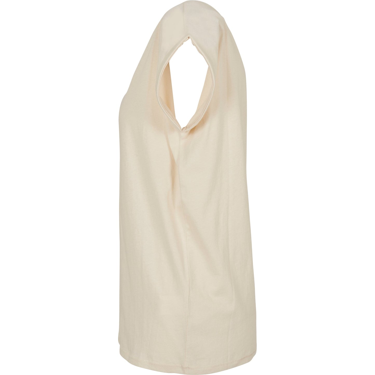 Build Your Brand Women's Extended Shoulder Tee Casual Top White Sand