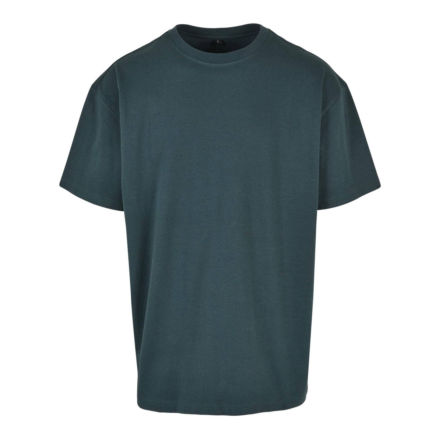 Build Your Brand Oversized Tee Bottle Green Crew Neck Soft Cotton Casual Fit