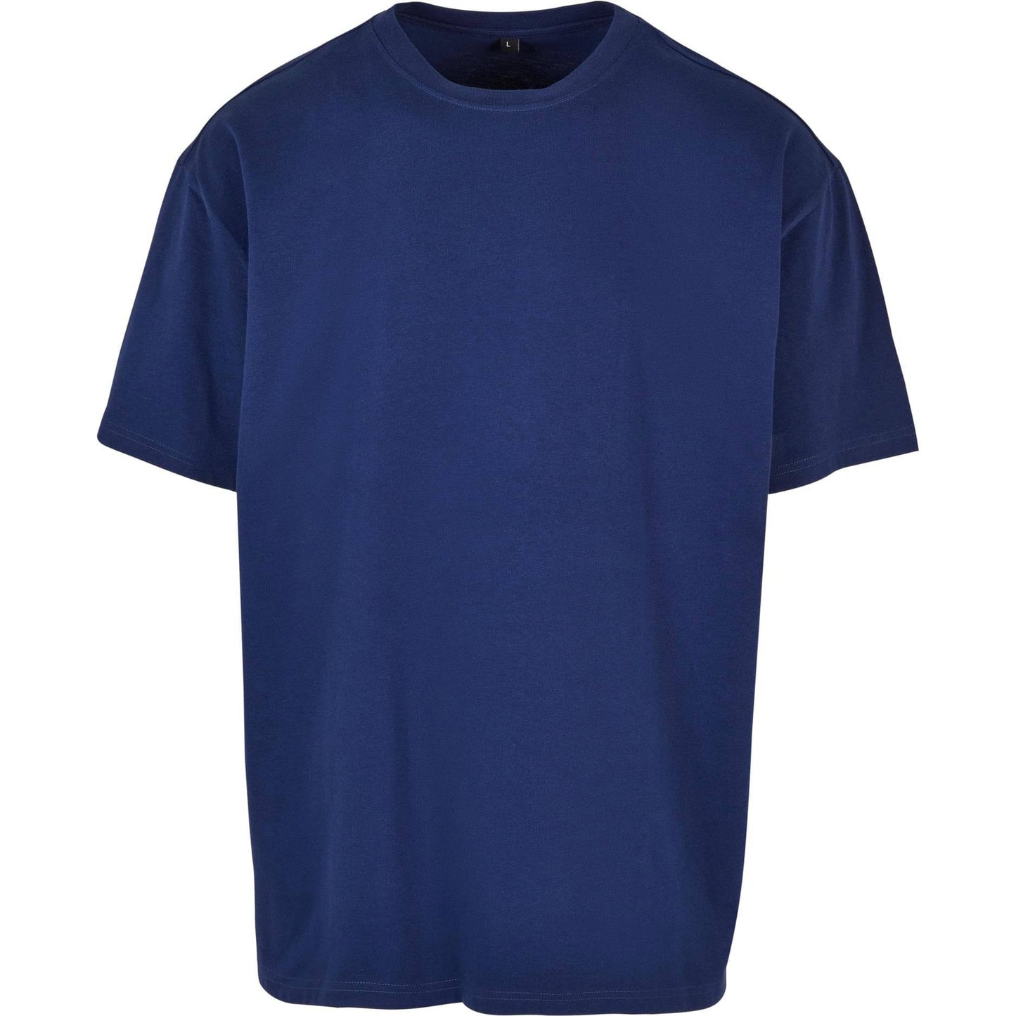 Build Your Brand Oversized Tee Dark Blue Crew Neck Soft Cotton Casual Fit