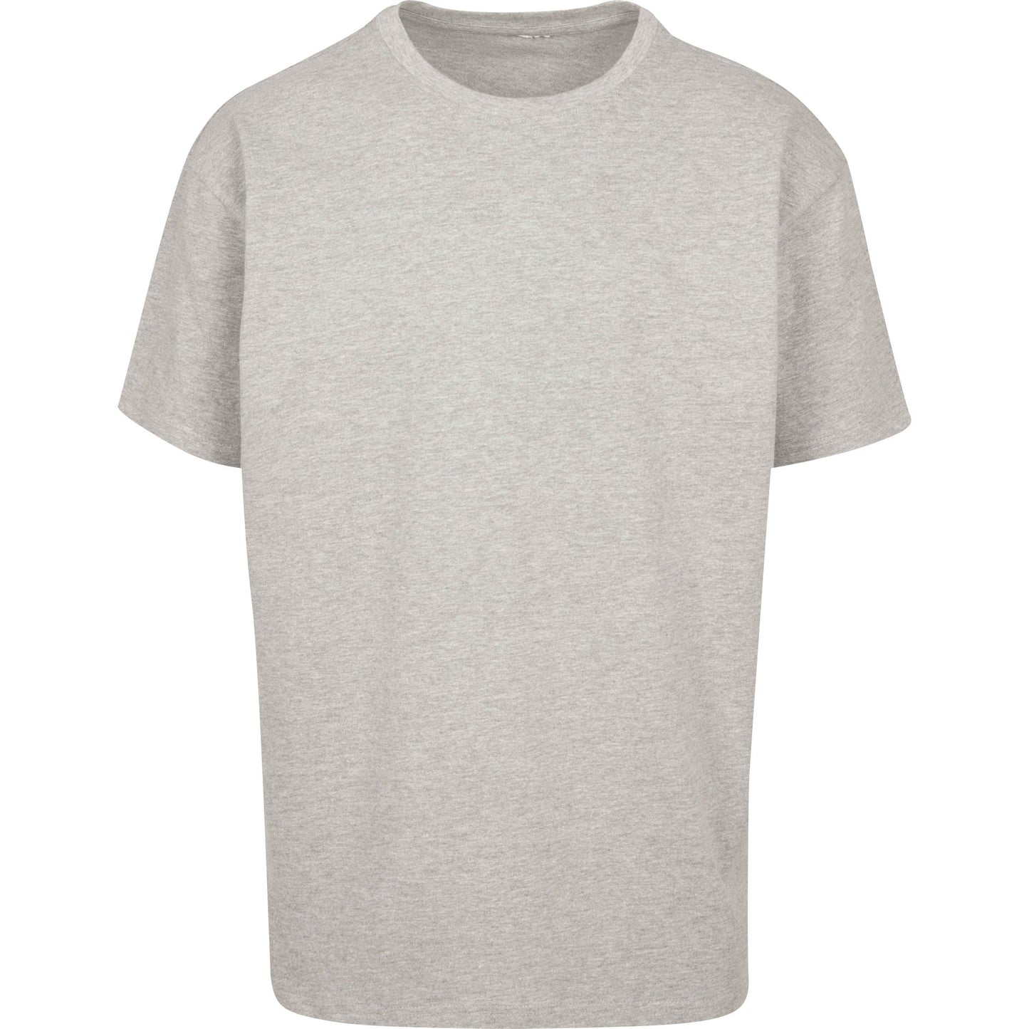Build Your Brand Heavy Oversized Tee Grey Crew Neck Casual Fit 100% Cotton