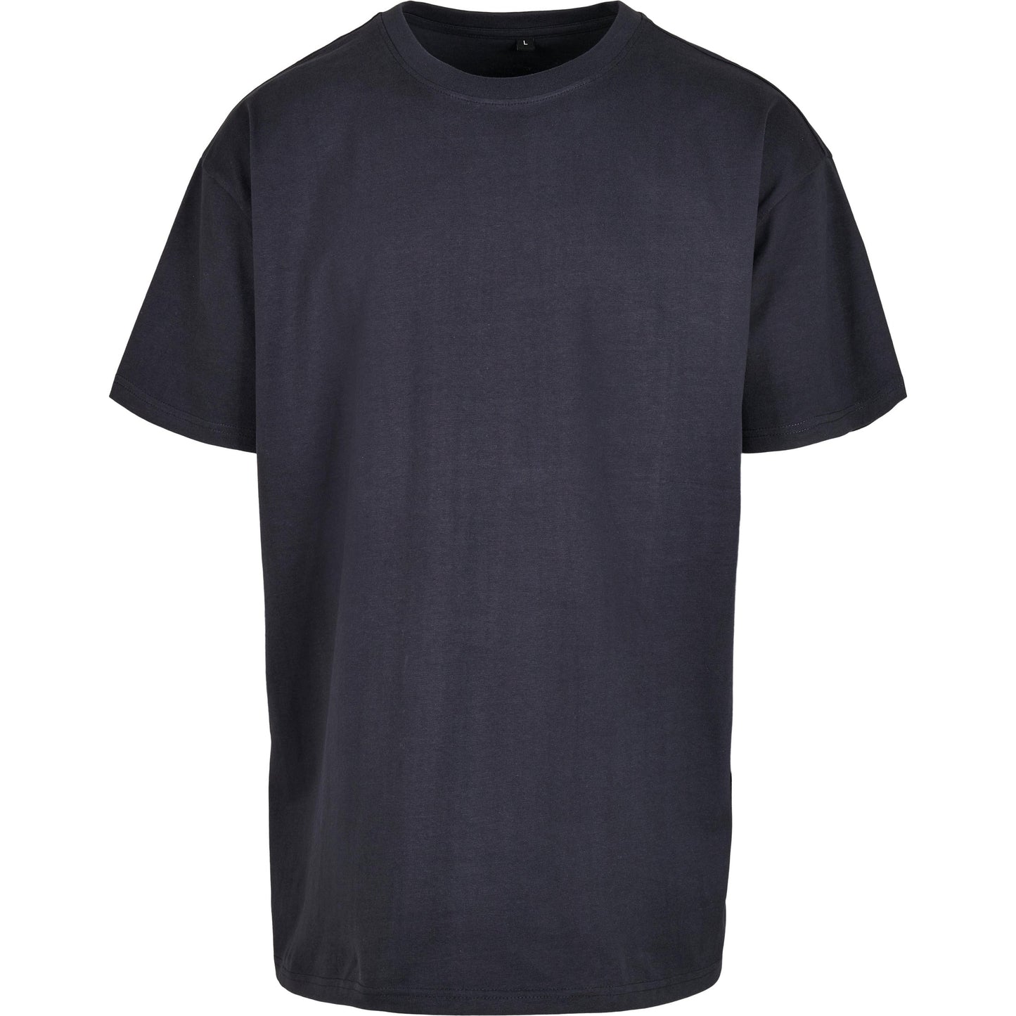 Build Your Brand Heavy Oversized Tee Navy Crew Neck Casual Fit 100% Cotton