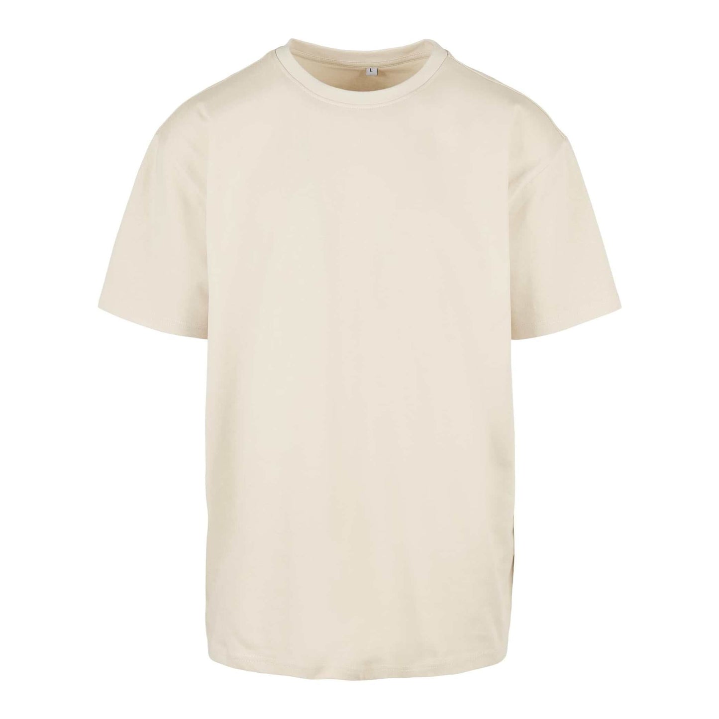 Build Your Brand Heavy Oversized Tee Sand Crew Neck Casual Fit 100% Cotton