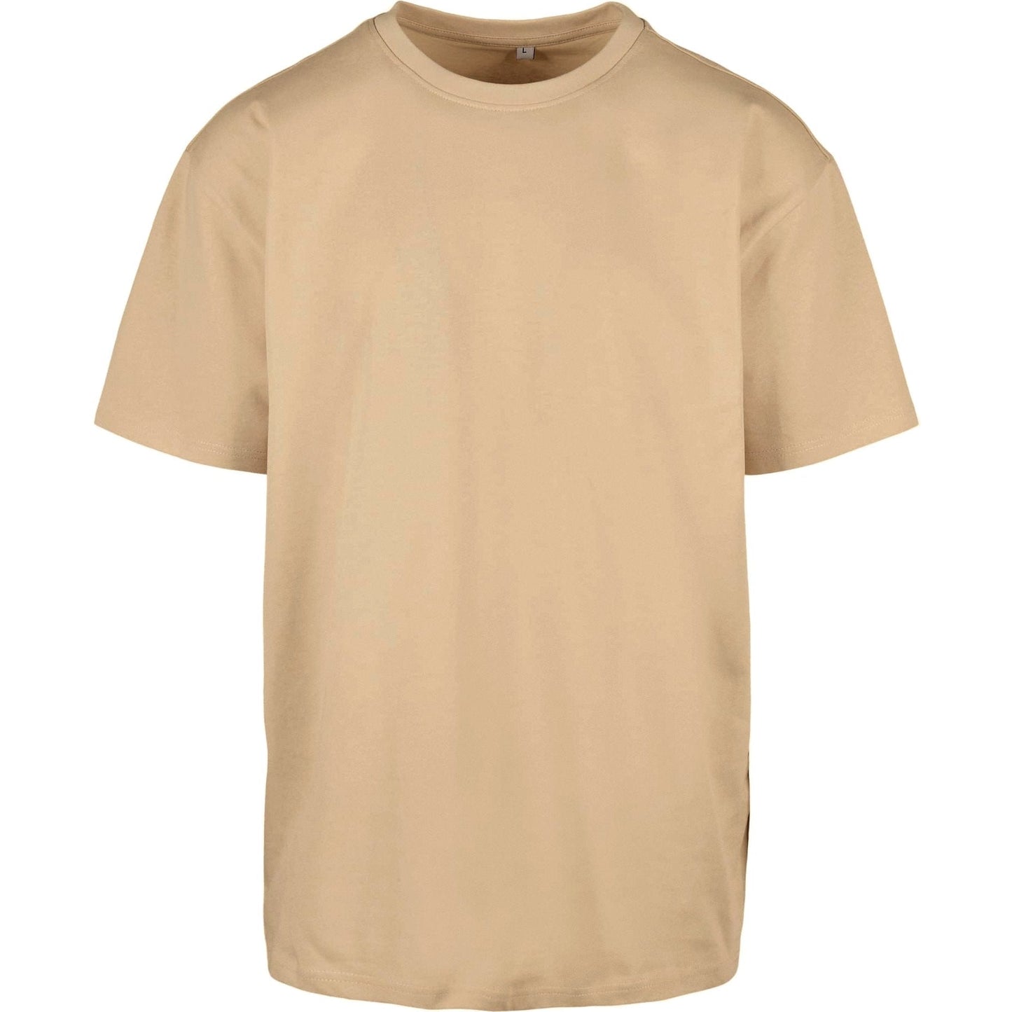 Build Your Brand Heavy Oversized Tee Union Beige Crew Neck Casual Fit