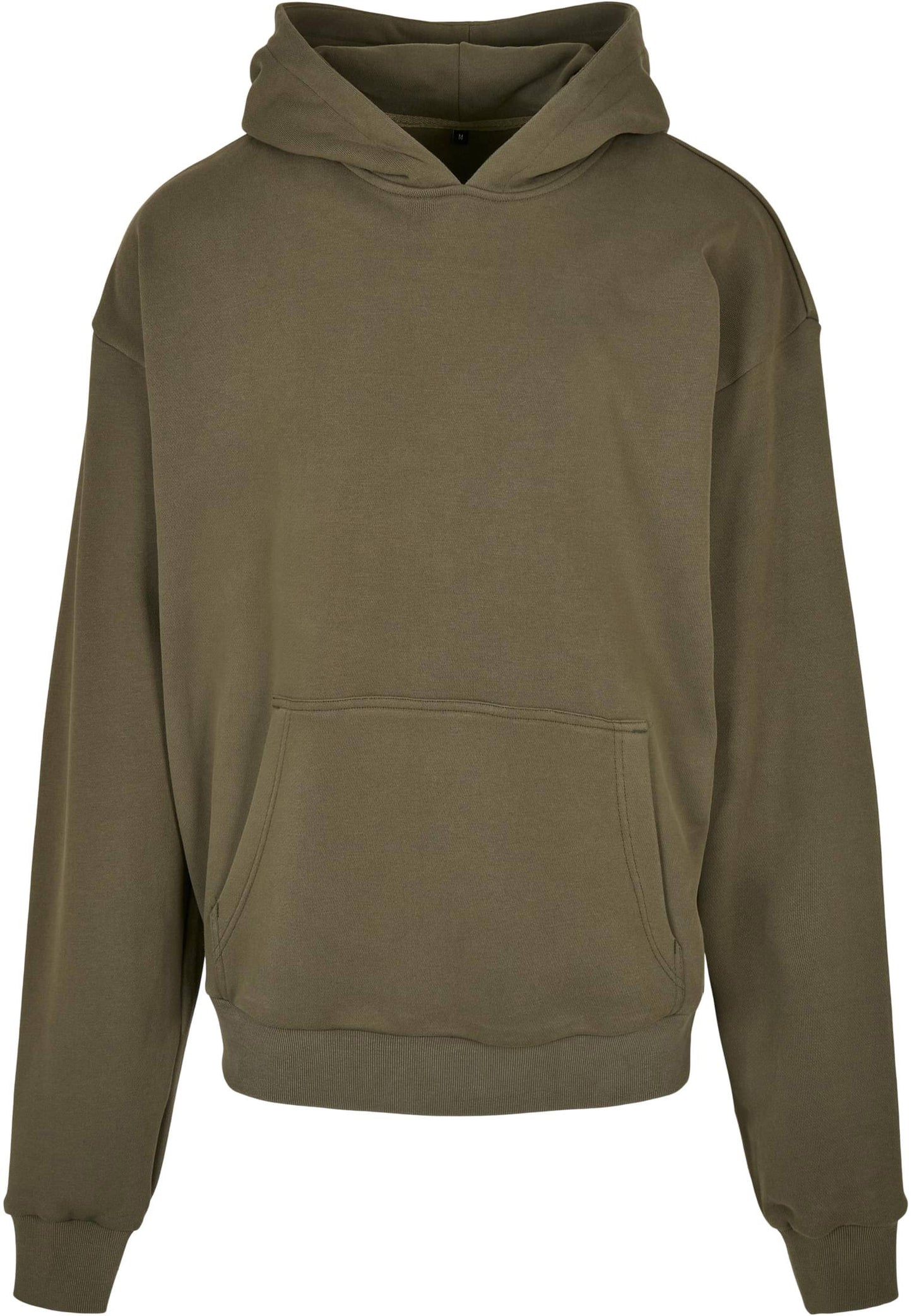 Build Your Brand Ultra Heavy Hoodie Olive Casual Fit Kangaroo Pocket 100% Cotton