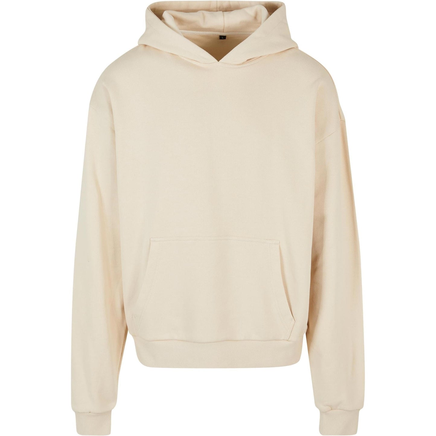 Build Your Brand Ultra Heavy Hoodie Sand Casual Fit Kangaroo Pocket 100% Cotton