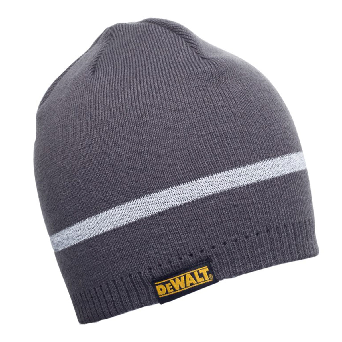 DeWalt Knitted Beanie Cold Weather Work Hat with Reflective Stripe Warm Fit