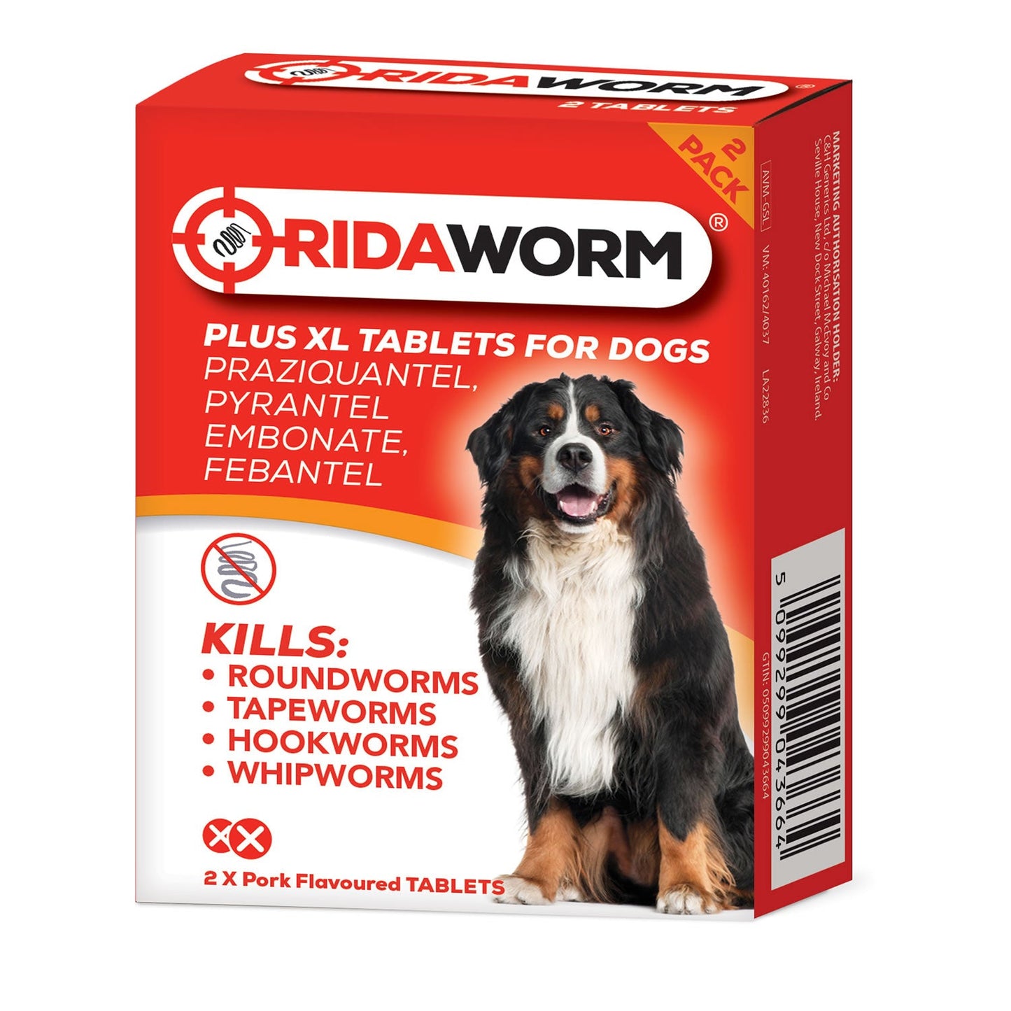 Chanelle Ridaworm Plus XL Tablets For Dogs Worm Treatment