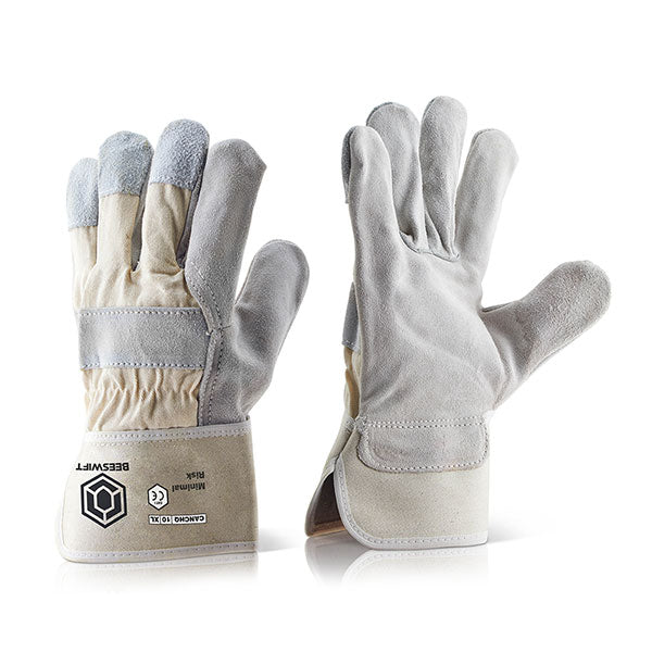 Beeswift Canadian Chrome High Quality White Gloves Natural Leather Cotton Back