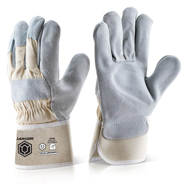 Beeswift High Quality Red Rigger Gloves Heavyweight Leather Cotton Lined
